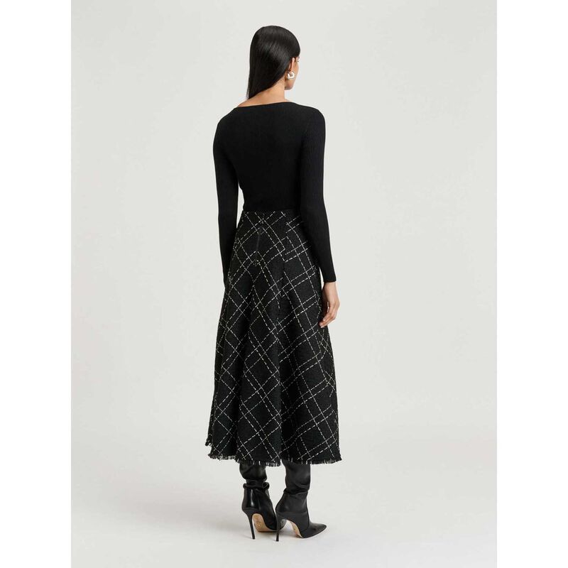 Veronika Maine Cotton Silk Blend Scoop Neck Ribbed Knit Top image number 4